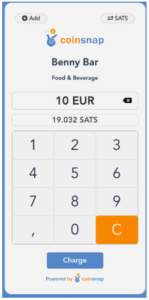 Le point de vente Coinsnap Web Kaypad