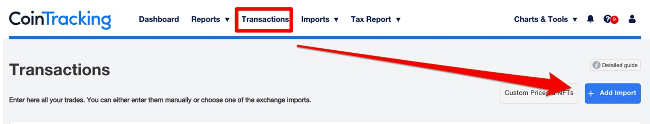 Cointracking Import