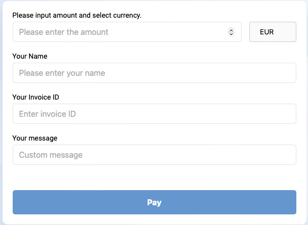 Bitcoin invoice form